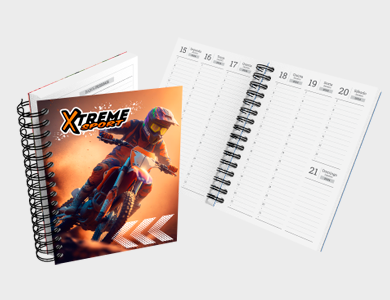 Agenda Semanal A5 2025 Capa Maleável 58 Páginas 14,95x21cm (Supremo 300g Verniz Total Frente) - 4x0 - 250 unid