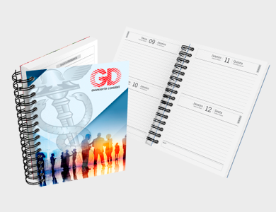 Agenda Dois Dias por Página A5 2025 Capa Dura 192 Páginas 15,45x21,6cm - 4x0 - 10 unid