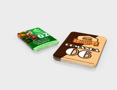 Comanda com Arte Variável em PVC 0,76mm Fosco Frente e Verso 13,6x21,1cm - 4x0 - 1 unid