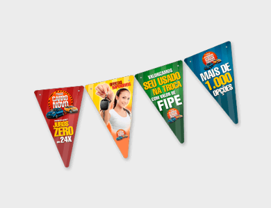 Bandeirolas Pequenas Couchê 250g Verniz Total Frente 15x24,5 cm - 4x4 - 300 unid