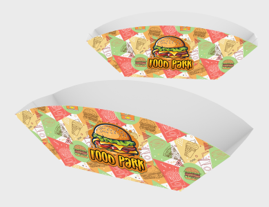 Embalagem Multiuso Barca Papel Alimentício 270g com Película Antigordura 12,5x6x8cm - 4x0 - 250 unid