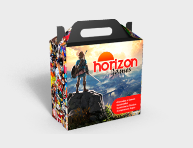 Caixa de Presente Pequena com Alça Couchê 300g Verniz Total Frente 18,9x9x18cm - 4x0 - 5000 unid