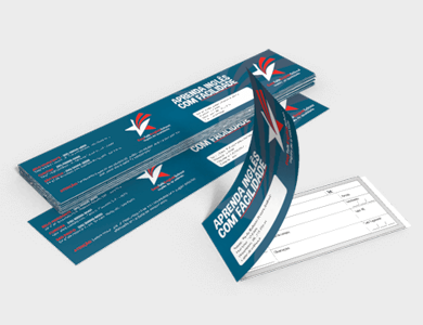 Capa de Carnê Couchê Fosco 170g Sem Verniz 42,3x10cm - 4x0 - 100 unid