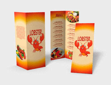 Cardápio com 2 Vinco Kraft 240g com Tinta Branca Sem Verniz A4 - 4x4 - 300 unid