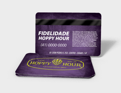 Cartão Fidelidade com Tarja Magnética em PVC 0,76mm Cristal Frente e Verso 8,5x5,4cm - 4x4 - 100 unid
