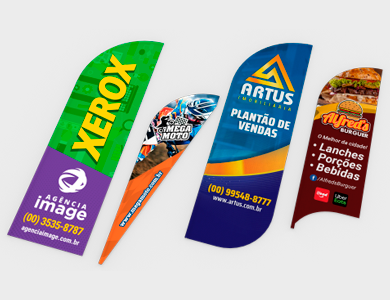 Bandeira para Wind Banner Tecido Oxford 50x150cm - 4x4 - 1 unid