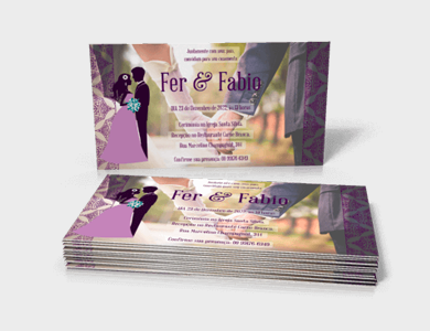 Convite Couchê 250g Laminação Fosca e Verniz Localizado 9x10cm - 4x0 - 500 unid