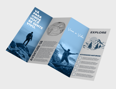 Folder com 3 Dobras Couchê 120g Verniz Total Frente e Verso 21x29,7cm - 4x4 - 5000 unid