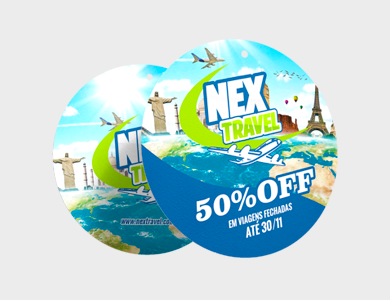 Móbile Redondo Médio PVC 0,3 mm Verniz Frente e Verso 23x23 cm - 4x4 - 5 unid