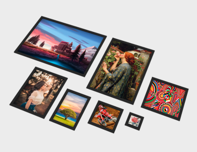 Quadro Decorativo com Moldura Caixa Baixa com Vidro Adesivado com Laminação Fosca 15x15cm - 4x0 - 30 unid