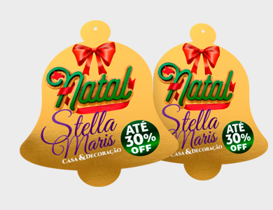 Móbile Sino de Natal Grande PVC 0,3 mm Verniz Total Frente e Verso 35,6x38 cm - 4x4 - 25 unid