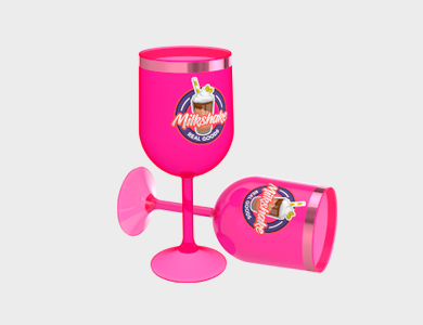 Taça de Vinho com Borda Metalizada 290ml - 1 Cor de Impressão - 1x1 - 100 unid