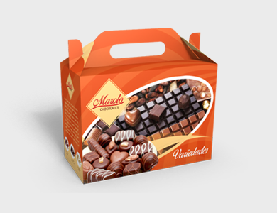 Caixa de Presente Extra Pequena com Alça Couchê 300g Sem Verniz 18,9x9x13,5 cm - 4x0 - 250 unid